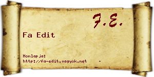 Fa Edit névjegykártya